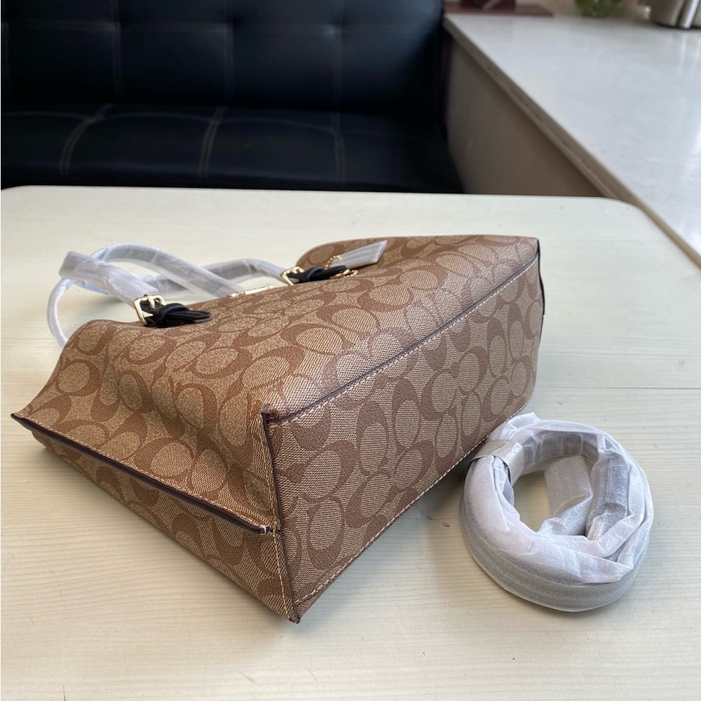 COACH Classic Pattern Mollie Tote Bag - Picture 5 of 7